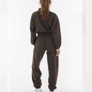 Los Angeles Apparel chocolate brown sweat suit set